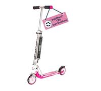 HUDORA BigWheel 125 Scooter I monopattino in alluminio sicuro e di alta qualità per bambini, scooter da città regolabile in altezza e pieghevole, fino a 100 kg, stabile monopattino con tracolla, rosa