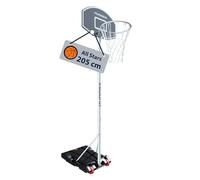 HUDORA Canestro da basket All Stars 205 - Canestro da basket con supporto regolabile per bambini e ragazzi - Canestro mobile da esterno per giardino - Canestro con supporto e ruote - grigio freddo