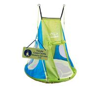 HUDORA Copertura per altalena Cosy Castle - Tenda di copertura per altalena nido HUDORA 90 e 110/120 blu/lemon - Tenda in poliestere interni ed esterni - Copertura altalena bambini e adulti
