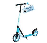 HUDORA Monopattino BigWheel® 205 Advanced - azure - Monopattino comodo in alluminio per peso fino a 100kg - Altezza regolabile e struttura pieghevole - per bambini/ragazzi e adulti