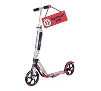 HUDORA Monopattino BigWheel 205 - in alluminio resistente - Monopattino pieghevole regolabile con cavalletto - sportivo per bambini e adulti fino a 100 kg - nero/rosso