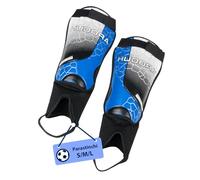 HUDORA parastinchi con protezione per la caviglia - Parastinchi comodi con schiuma - Parastinchi da calcio con protezioni per caviglie taglia S/M/L