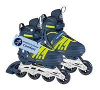 Hudora Pattini in Linea Comfort - Pattini in Linea per Bambini e Ragazzi in Diverse Misure - Pattini a rotelle Regolabili su 6 Misure in Larghezza e Lunghezza - Pattini in Linea Traspiranti
