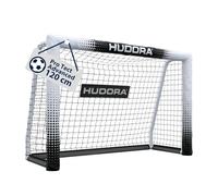 HUDORA Porta da calcio Pro Tect 120 Advanced - Porta da esterno con rete e rivestimento per bambini/adulti - Facile da montare in giardino - Porta con chiusure a strappo e cerniere - Bianco