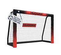 HUDORA Porta da calcio Pro Tect 120 Advanced - Porta da esterno con rete e rivestimento per bambini/adulti - Facile da montare in giardino - Porta con chiusure a strappo e cerniere - Nero