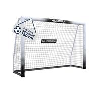 HUDORA Porta da calcio Pro Tect 180 Advanced - Porta da esterno con rete e rivestimento per bambini/adulti - Facile da montare in giardino - Porta con chiusure a strappo e cerniere - Bianco