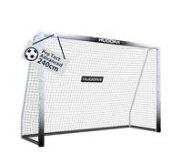 HUDORA Porta da calcio Pro Tect 240 Advanced - Porta da calcio all'aperto con rete e rivestimento resistente alle intemperie per bambini/adulti - Facile da montare in giardino - Porta con chiusura a