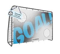 HUDORA Porta da calcio Trainer con parete per goal - porta robusta da esterno per bambini e adulti - con due fori bersaglio rinforzati - Porta impermeabile per training e divertimento - goal