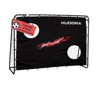 HUDORA Porta da calcio Trainer con parete per goal, porta robusta da esterno per bambini e adulti, con due fori bersaglio rinforzati, Porta impermeabile per training e divertimento