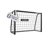 HUDORA Pro Tect 120 Lite - Porta calcio da giardino con pali imbottiti, per l’esterno - facile da montare grazie alle connessioni a scatto - porta stabile in acciaio per bambini e ragazzi - nera