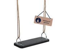 HUDORA Altalena con sedile nero - Altalena da esterno con seduta in gomma - Altalena certificata TÜV Rheinland/GS con funi regolabili in altezza - Altalena per bambini e adulti fino a 100kg