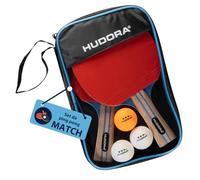 HUDORA Set da ping pong - set da ping pong di pregio con 1/2/4 racchette e 3/3/8 palline - set di racchette da ping pong con borsa per custodia - racchette da ping pong per diversi livelli