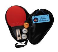 HUDORA Set Tournament da ping pong, set da ping pong di pregio con 1 racchetta e 3 palline, set di racchette da ping pong con borsa per custodia, racchetta da ping pong per professionisti