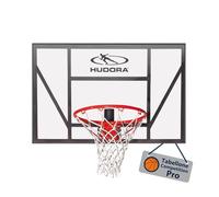 HUDORA Tavola da basket Competition Pro - Cestino da basket con anello scuro a molla per montaggio a parete per bambini e adulti - Outdoor Basketball Board con pannello posteriore trasparente per il