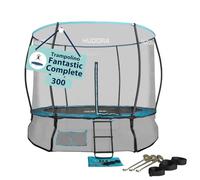 HUDORA Trampolino Fantastic Complete - Trampolino da giardino con rete di sicurezza e diametro 300cm - Tappeto elastico con rete - Trampolino per famiglie con telo extra ai bordi fino a 100kg