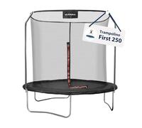 HUDORA Trampolino First 250V - trampolino da esterno con rivestimento dei bordi e rete di sicurezza - trampolino da giardino per bambini e adulti - trampolino di qualità