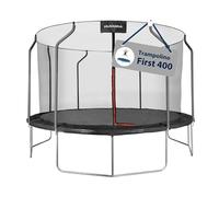HUDORA Trampolino First 400V - trampolino da esterno con rivestimento dei bordi e rete di sicurezza - trampolino da giardino per bambini e adulti - trampolino di qualità
