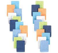 Hudson Baby Unisex Baby 24Pc Rayon from Bamboo Woven Washcloths, Blue Orange Lime, One Size