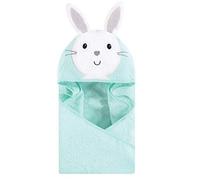 Hudson Baby Unisex Baby Animal Face Hooded Towel, Mint Bunny 1-Pack, One Size