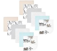 Hudson Baby Unisex Baby Flannel Cotton Washcloths 12-Pack, Neutral Dino World, One Size