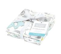 Hudson Baby Unisex Baby Flannel Washcloths, Neutral New Elephant 10Pk, One Size