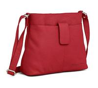 Hudson & James Borsa a tracolla da donna in vera pelle per tutti i giorni, a tracolla, per iPad, Rosso, M