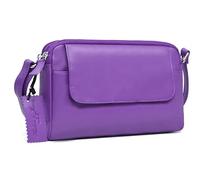 Hudson & James Borsa a tracolla da donna in vera pelle per tutti i giorni, Viola