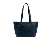 Hudson & James Borsa a tracolla da donna in vera pelle, stile vintage, borsa shopper da lavoro, Blu invecchiato, M