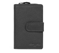 Hudson & James Portafogli da donna in vera pelle, con blocco RFID, con cerniera, tasca per carte di credito, con finestra per documento d'identità, Nero , M, Contemporaneo