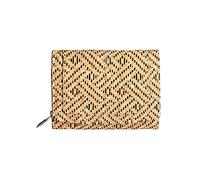 Hudson & James Portafoglio compatto da donna in sughero vegano con blocco RFID, portafoglio con tasca con cerniera, Sughero con motivo nero, M, Contemporaneo