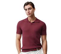 Hudson Wellesley Polo a maniche corte in puro cotone BCI per gli uomini maglione con colletto Johnny Top a costine a coste senza bottoni, vino, S