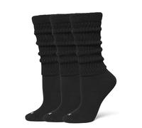 HUE Slouch Sock 3 Pair Pack Calzini, Nero/Nero/Nero, Taglia Unica (Pacco da 3) Donna