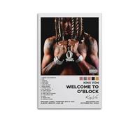 HUEAEHAHE King Von Album Welcome to O'Block Poster decorativo su tela, poster estetico, stampa artistica da parete, 30 x 45 cm, senza cornice