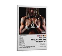HUEAEHAHE King Von Album Welcome to O'Block Poster decorativo su tela, poster estetico, stampa artistica da parete, 20 x 30 cm, stile cornice