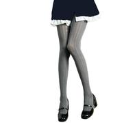 Hueborne Collant Da Donna Con Fiocco In Stile Giapponese Leggings In Nylon Altamente Elastico For L'uso Quotidiano In Campus E Casual(Gray)