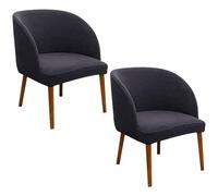 Hueborne Coprisedie con Schienale Curvo in Jacquard, Confezione da 2 - Coprisedie Elasticizzate in Stile Moderno di metà Secolo for Sala da Pranzo, Ufficio E Soggiorno(Dark Gray)