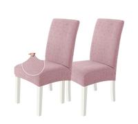 Hueborne Coprisedie da Pranzo, Confezione da 6, Tessuto Jacquard Morbido, Elasticizzato, Adatto A Tutte Le Sedie, Lavabile in Lavatrice, Grigio Chiaro, Ideale for Banchetti E Casa(Pink,2)