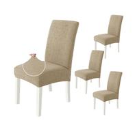 Hueborne Coprisedie da Pranzo, Confezione da 6, Tessuto Jacquard Morbido, Elasticizzato, Adatto A Tutte Le Sedie, Lavabile in Lavatrice, Grigio Chiaro, Ideale for Banchetti E Casa(Khaki,4)