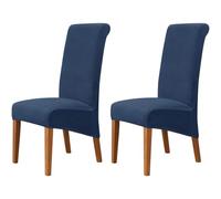 Hueborne Coprisedie da Pranzo in Velluto Due Pezzi - Stile Parsons con Schienale Alto, Lavabili in Lavatrice, Disponibili in più Colori, Adatte for L'arredamento della Casa E del Soggiorno(Navy)