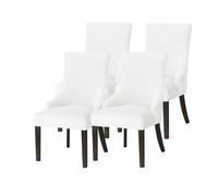 Hueborne Coprisedie Elastici con Schienale Ad Ala, Confezione da 6: Coprisedie Elastici in Velluto, Adatti for Ristoranti E Sale for Banchetti, Copripoltrona Lavabili in Lavatrice.(White,4PC)