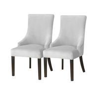 Hueborne Coprisedie Elastici con Schienale Ad Ala, Confezione da 6: Coprisedie Elastici in Velluto, Adatti for Ristoranti E Sale for Banchetti, Copripoltrona Lavabili in Lavatrice.(Light Gray,2PC)