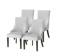 Hueborne Coprisedie Elastici con Schienale Ad Ala, Confezione da 6: Coprisedie Elastici in Velluto, Adatti for Ristoranti E Sale for Banchetti, Copripoltrona Lavabili in Lavatrice.(Light Gray,4PC)