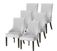 Hueborne Coprisedie Elastici con Schienale Ad Ala, Confezione da 6: Coprisedie Elastici in Velluto, Adatti for Ristoranti E Sale for Banchetti, Copripoltrona Lavabili in Lavatrice.(Light Gray,6PC)