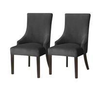 Hueborne Coprisedie Elastici con Schienale Ad Ala, Confezione da 6: Coprisedie Elastici in Velluto, Adatti for Ristoranti E Sale for Banchetti, Copripoltrona Lavabili in Lavatrice.(Black,2PC)