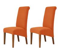 Hueborne Coprisedie Elasticizzate Premium Jacquard - Elegante Stile Parsons con Schienale Alto for L'arredamento della Sala da Pranzo E del Soggiorno(Orange)