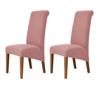 Hueborne Coprisedie Elasticizzate Premium Jacquard - Elegante Stile Parsons con Schienale Alto for L'arredamento della Sala da Pranzo E del Soggiorno(Pink)