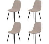 Hueborne Coprisedie in Velluto, 4 Pezzi - Coprisedie Moderne Super Elasticizzate Senza Braccioli, Adatte for Sale da Pranzo, Cucine E Soggiorni(Khaki,4pcs)