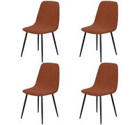 Hueborne Coprisedie in Velluto, 4 Pezzi - Coprisedie Moderne Super Elasticizzate Senza Braccioli, Adatte for Sale da Pranzo, Cucine E Soggiorni(Dark Orange,4pcs)