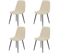 Hueborne Coprisedie in Velluto, 4 Pezzi - Coprisedie Moderne Super Elasticizzate Senza Braccioli, Adatte for Sale da Pranzo, Cucine E Soggiorni(Beige,4pcs)
