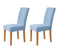 Hueborne Eleganti Coprisedie Elasticizzate in Jacquard, Confezione da 2: Lavabili, Adatte for L'arredamento della Casa, del Soggiorno E for Cerimonie.(Light Blue)